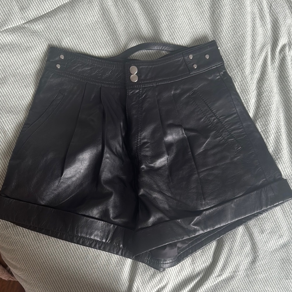 The Kooples Black High Waist Shorts Distressed Style